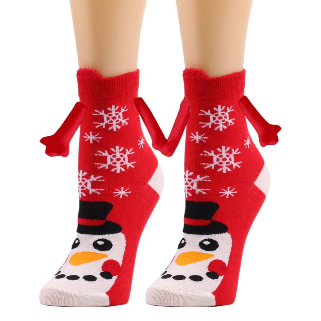 Hand-in-hand socks Couple Magnetic Pull Hand Cute Hand-in-hand Christmas socks Shake Tone Cotton Sticker Sucker Stocking in Stock