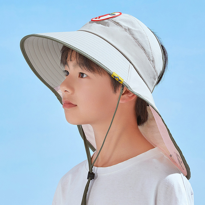 Picture of 2025 New Children's Sun Hat Sun Hat Fisherman Hat Large Brim Shawl Hat Sun Hat Summer Thin Style Men and Women