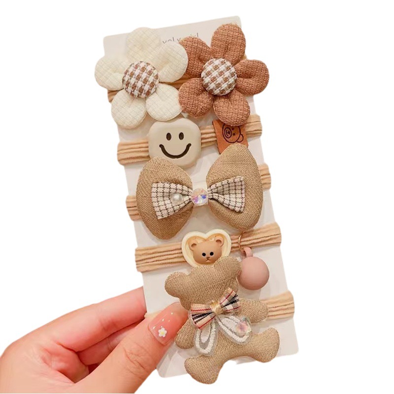 Children's hairpin headdress milk Brown girls' hairpin new baby hair accessories hair rope hair band tie hair ring