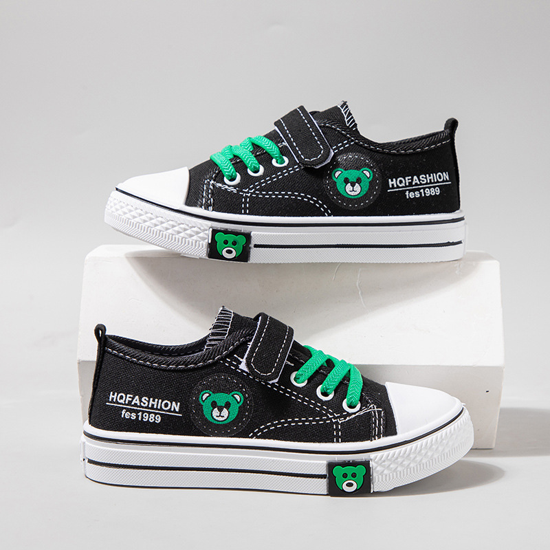 Children's canvas shoes 2024 spring and autumn new soft bottom children's boys and girls students fashion Joker casual shoes wholesale