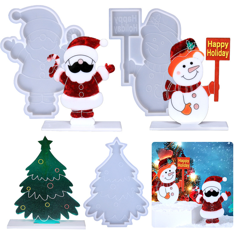 Picture of Triumphant diy dripping mold Christmas ornaments silicone mold Christmas snowman Christmas tree ornaments