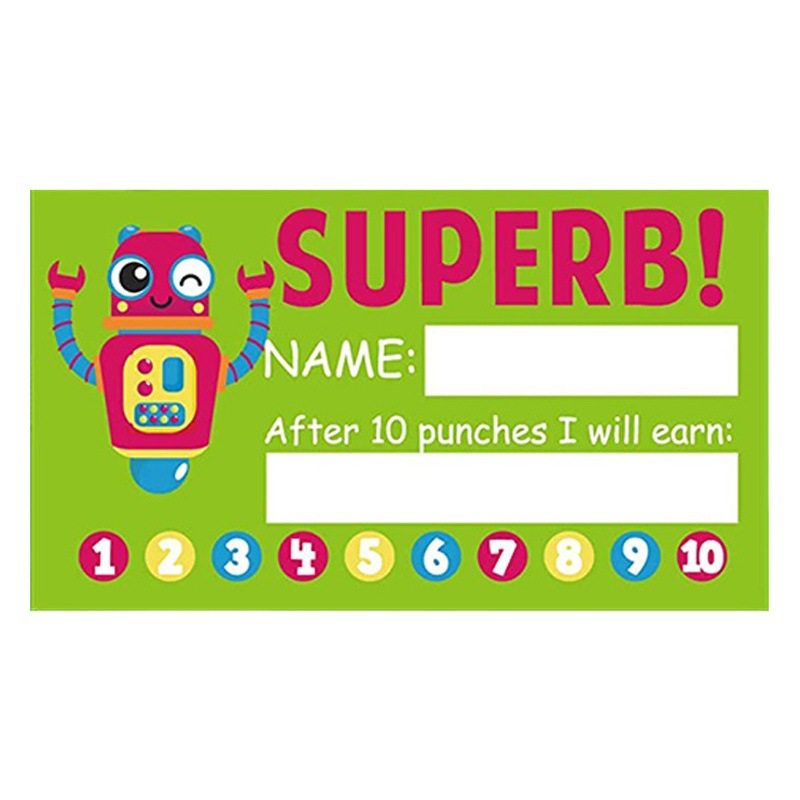 Cross-border wholesale 5 * 9CM cartoon reward card student punch card suitable for business classroom student teacher reward