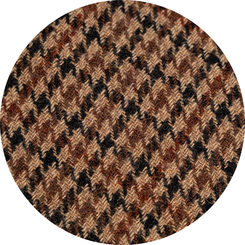 Picture of Manufacturer Full Wool Houndstooth Woolen Fabric 500G/M Outwear Outwear Autumn and Winter Classic Wool Fabric Export Wholesale