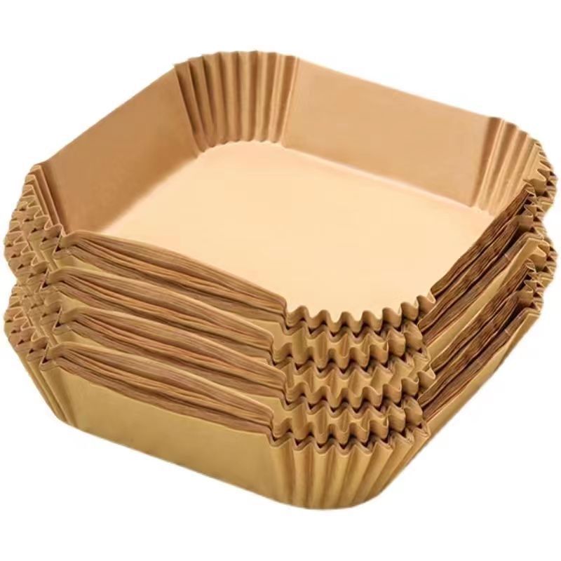 Picture of Air Fryer Special Paper Tray Household Oil Absorbing Paper Pad Food Grade Special Paper Square Baking Tray Baking Paper Commercial