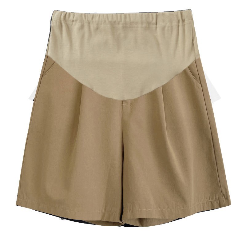 Picture of Maternity Pants, Ice Silk Cotton and Linen Shorts, Wide-Leg Pants, Loose Slimming Look A-Line Cargo Shorts, Casual Sports Outer Wear