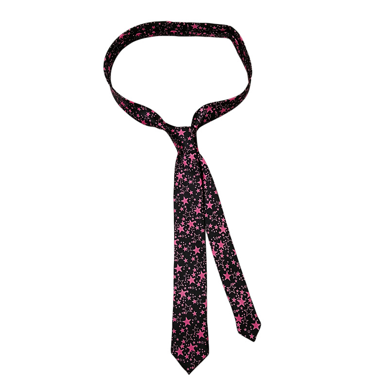 Picture of Zebra Leopard Print Love Poker Letters 5cm Matchinging Shirt Ins Student Tie Unisex Versatile Can Be Customized