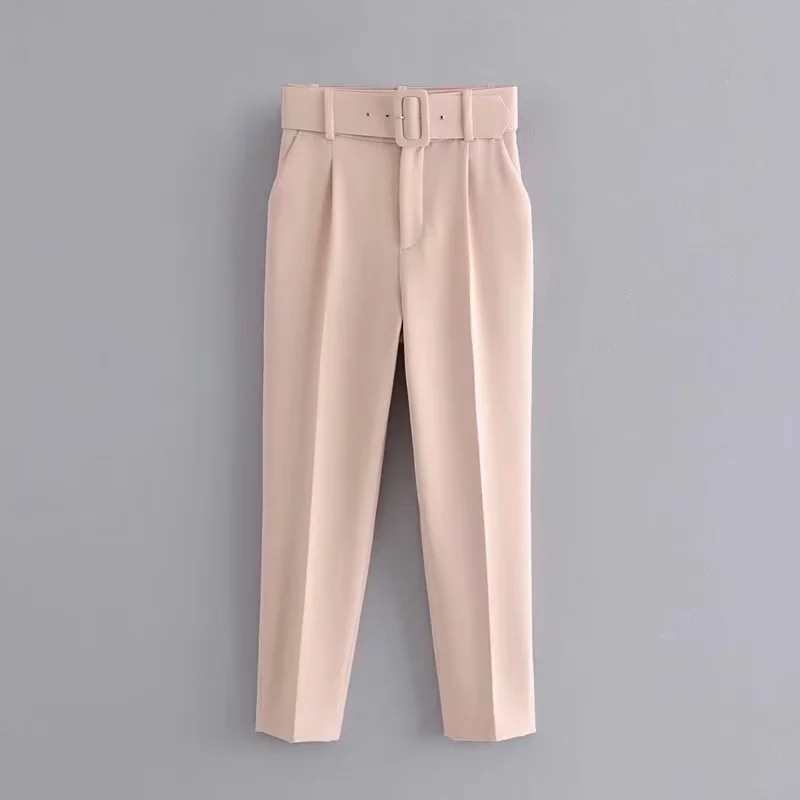 Picture of New Pants European Size Belt with Suit suit Spring Pure White Women Cross-border Pants White Pants