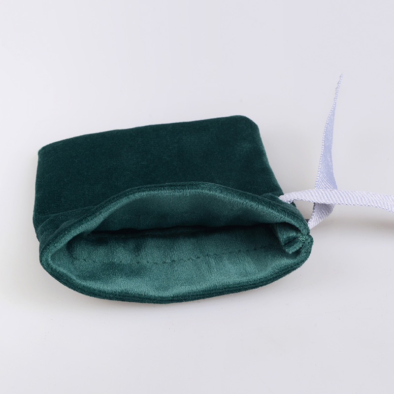 Picture of Factory new velvet bag jewelry velvet bag embroidery dark green pink bunched velvet bag silk screen LOGO