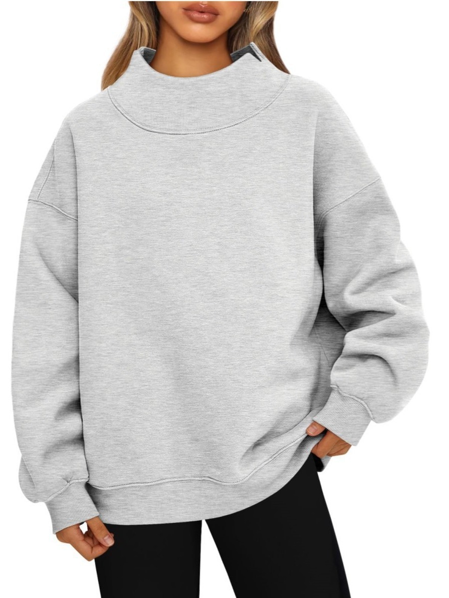 Picture of Amazon 2025 European and American Style Sweatshirt Long-Sleeved Turtleneck Pullover Sweatshirt Casual Sweatshirt Fleece-Lined Top for Women
