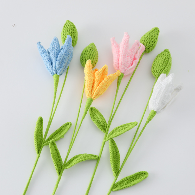 Picture of Centennial Haohe Handmade Crochet Flower Bud Large Lily Flower Branch Home Decoration Simulation Flower Decoration Immortal Lily Flower