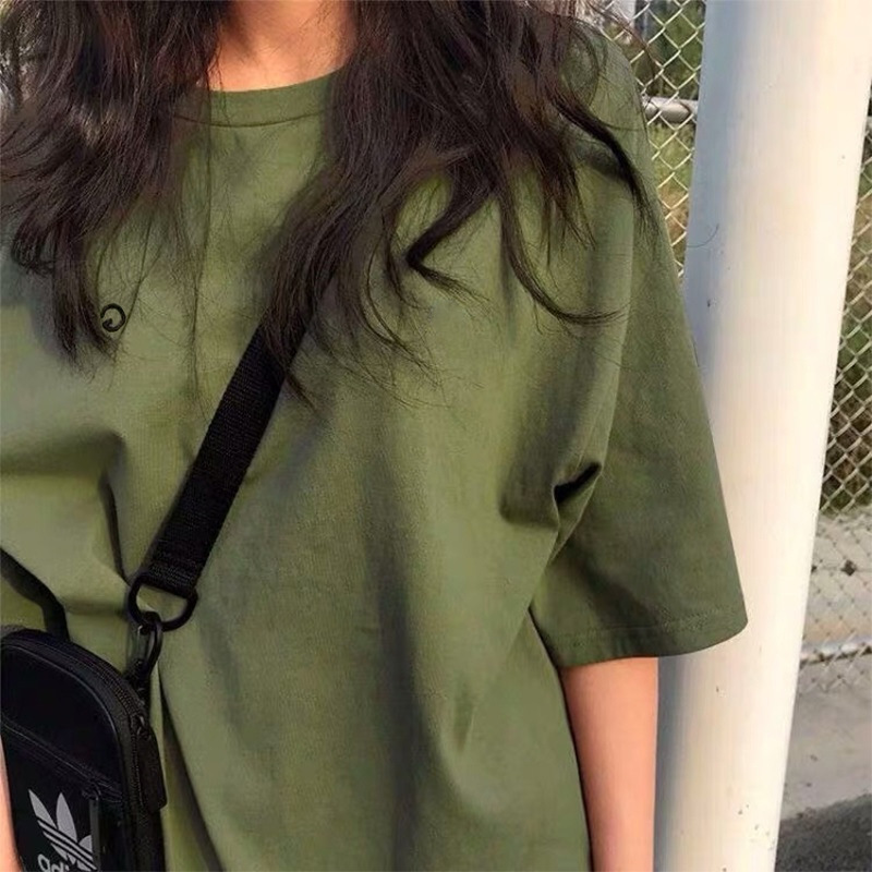 2025 Summer New Arrival South Korea Embroidered Short-Sleeved T-Shirt Women's T-Shirt Instagram Popular Loose plus size Students Half-Sleeved Top