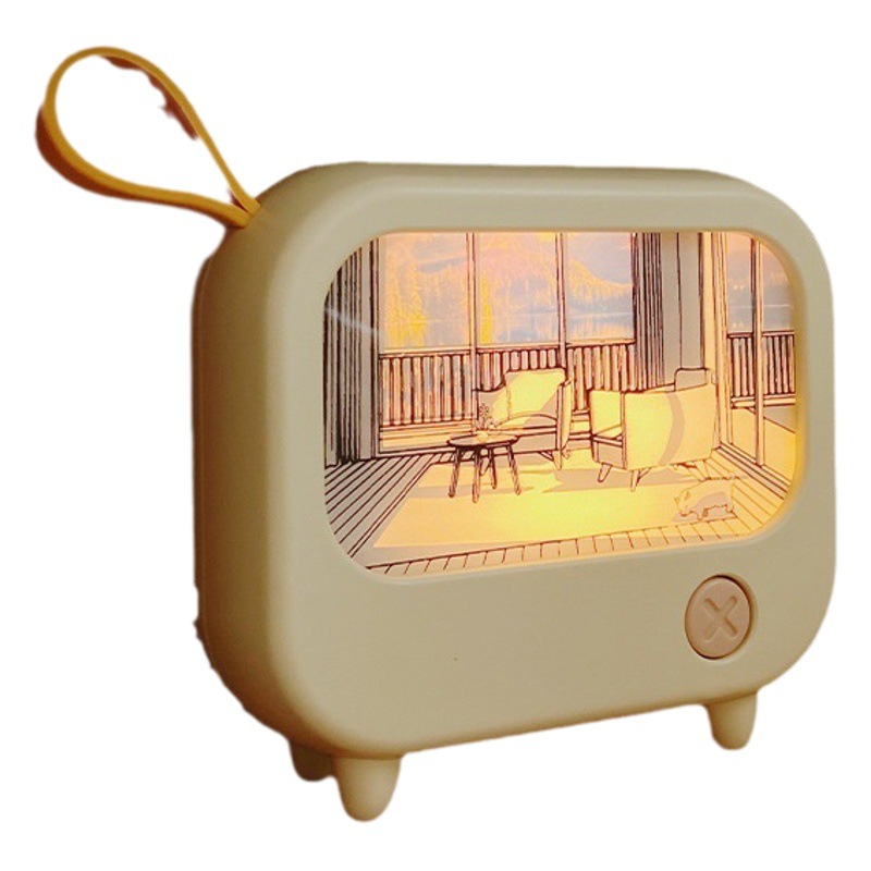 New TV night light creative bedroom bedside lamp Mini LED sleeping lamp rechargeable table lamp light painting