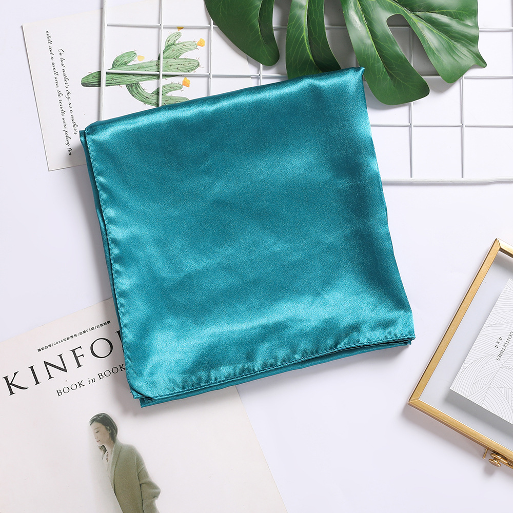 Picture of Solid Color Silk Scarf 90cm Satin Satin Large Square Scarf Women's Candy Color Printed Silk Scarf Scarf Wedding Accompanying Ceremony