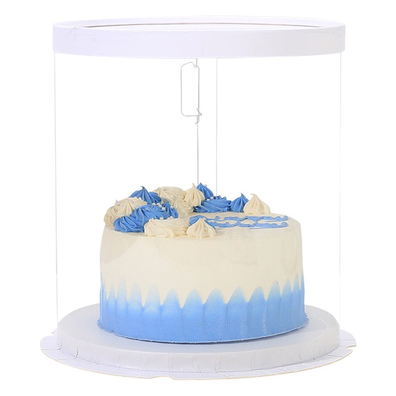 Round Transparent Cake Box Customized 4 Inches 6 Inches 8inch 10inch Birthday Baking Cake Box Single Layer Double Layer Wholesale