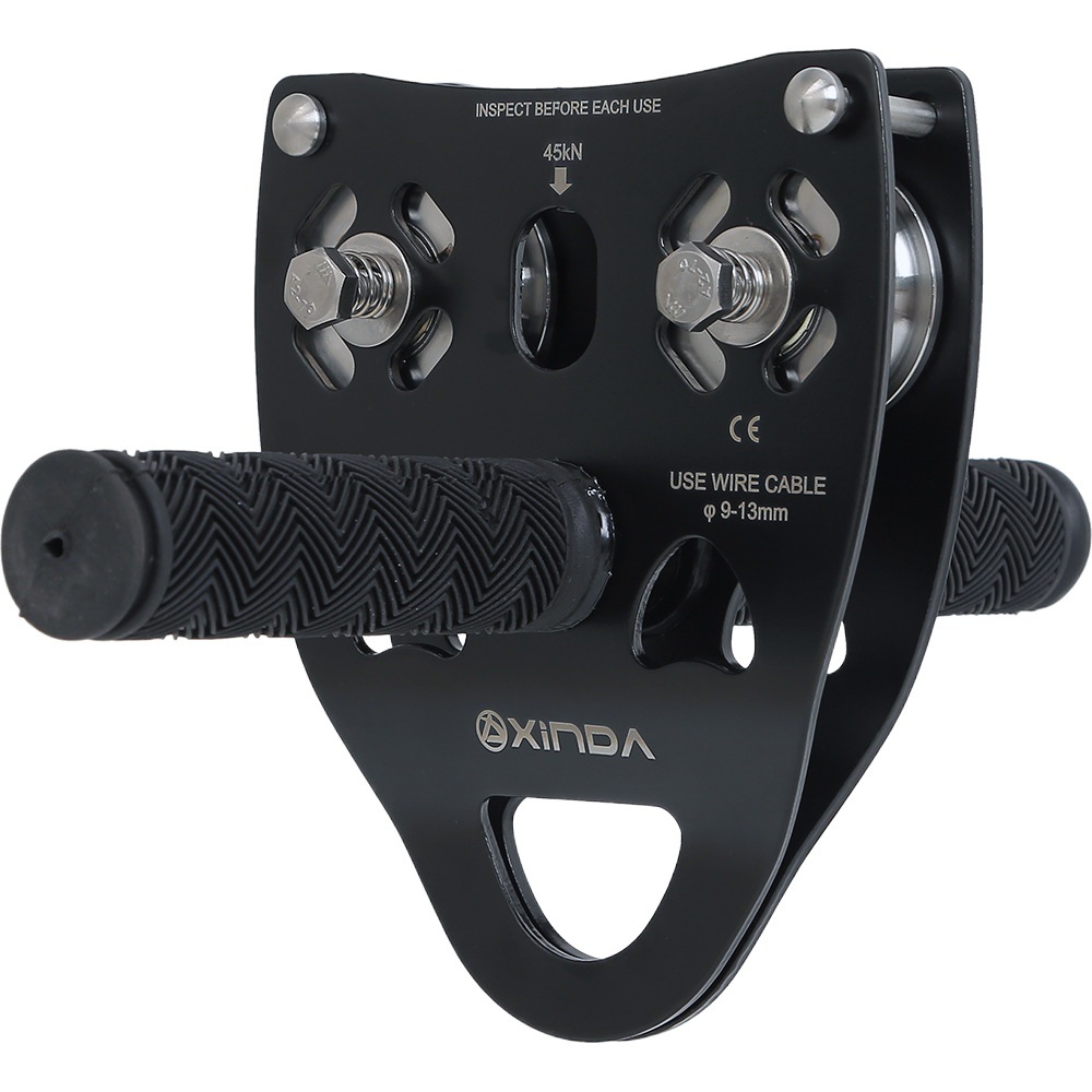 xinda xinda Outdoor Rock Climbing Crossing Pulley Steel Cable Pulley Sheave Pulley Handheld Double-Axis Cableway Pulley
