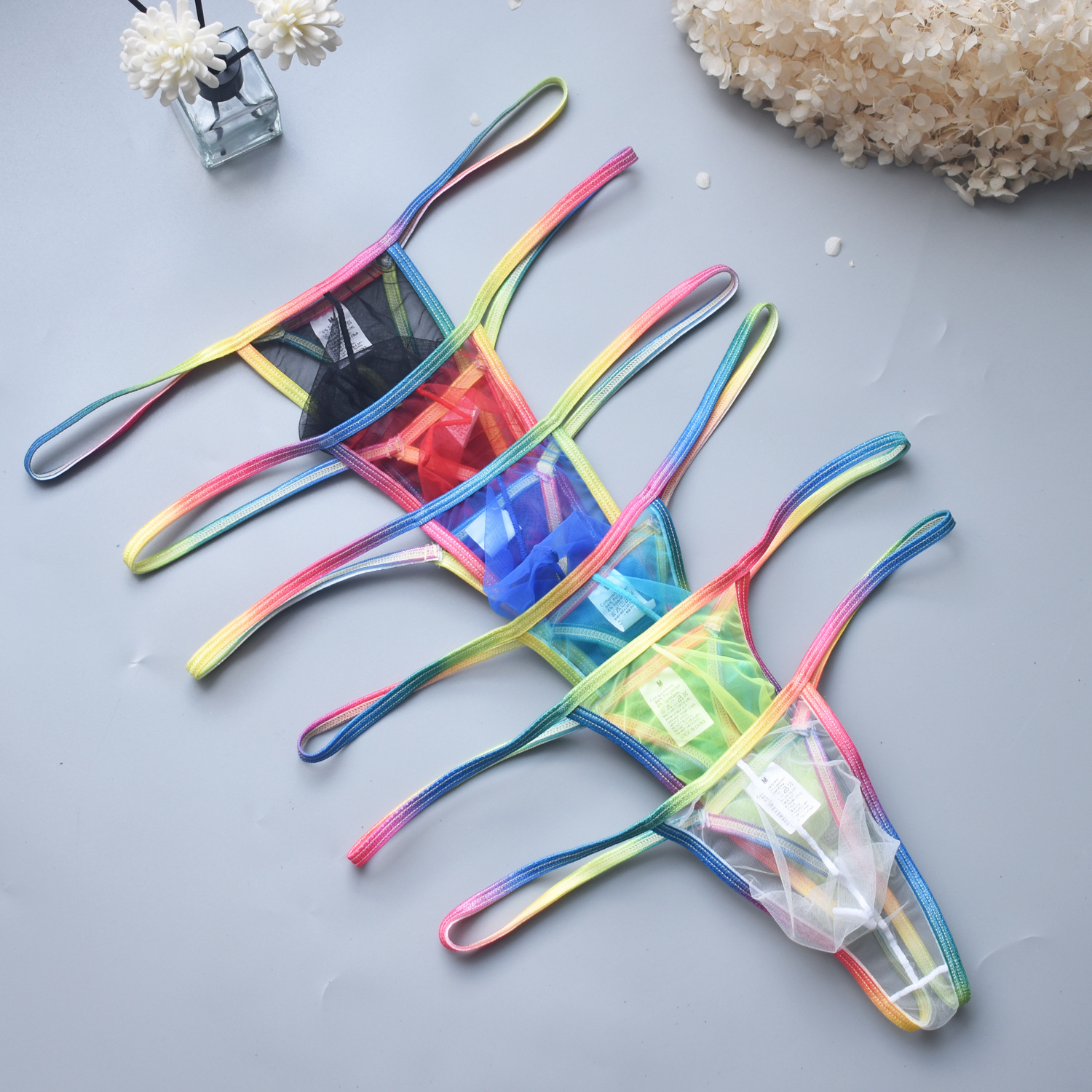 Picture of Passion Peng Bai men's thong men's sexy low waist transparent bag man show temptation men's high elastic underwear B901