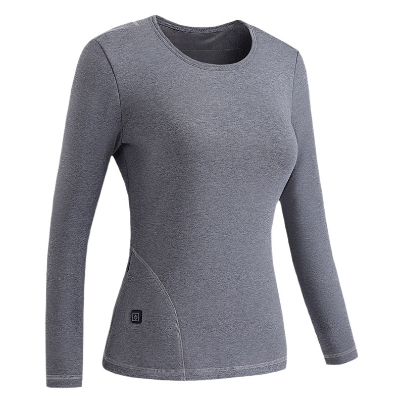 Picture of Autumn and Winter New Intelligent Heating Suit Intelligent Constant Temperature Couple Suit USB Heating Solid Color Heating Thermal Underwear