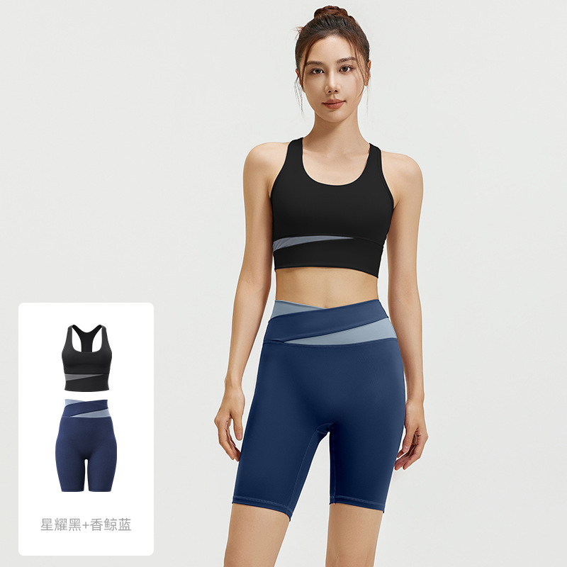 Picture of Juyitang Running Sports Fitness High Waist Peach Hip Tight No Embarrassment Line Summer Short Women's Yoga Suit