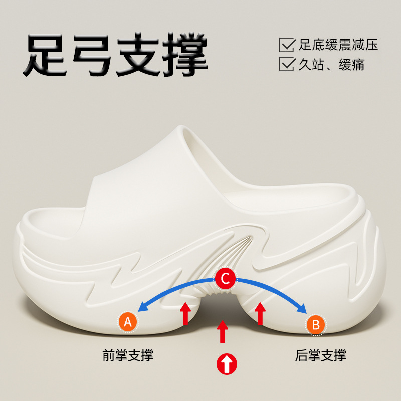 9.0 Thick-soled height-increasing sandals for women 2025 new summer wear non-slip small heightened EVA sandals