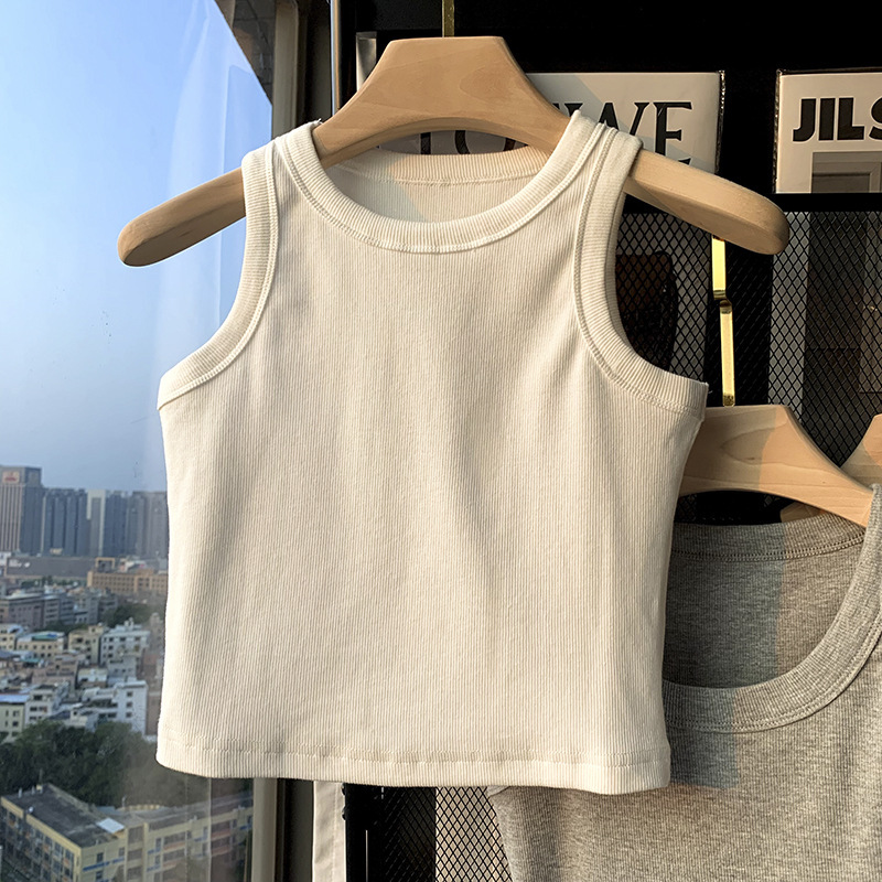 Picture of Foundation Threaded Camisole Women's Outer Wear Summer New Slim-fit Short Sleeveless T-shirt Inner Base Shirt Top