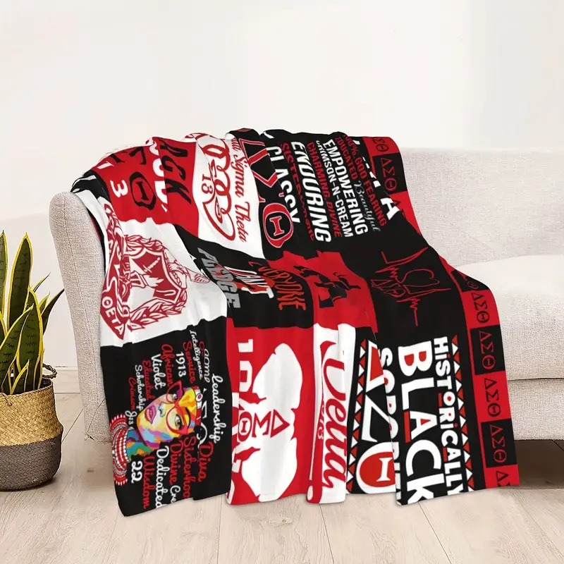 Picture of Girls Sorority Gift Throw Blanket for Girl Sister Outdoor Camping Sofa Flannel Blanket Holiday Blanket