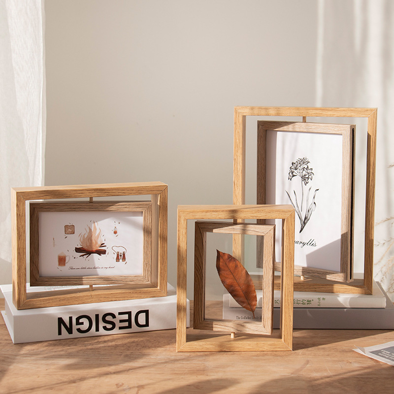 Picture of Simple 6-inch 7-inch decorative table living room bedroom album Frame photo frame photo frame carved logo bedroom
