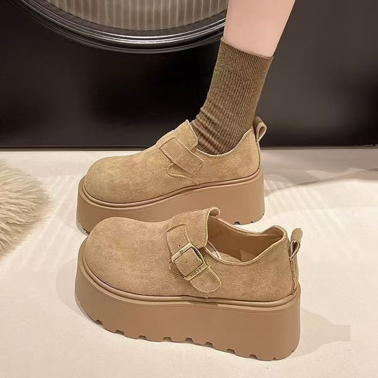 Picture of Small thick-soled 7cm heightened Birkenstock women's 2025 autumn new retro pedal lazy loafer shoes