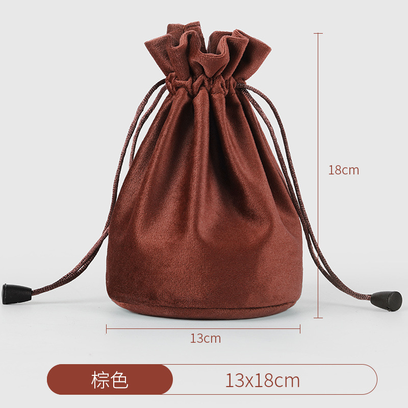 Picture of High-Bottom Velvet Round Bottom Drawstring Flap Pocket Pants, Super Soft Drawstring Jewelry, Jewelry Red Wine Packaging Bag, Curling Wand, Selfie Stick
