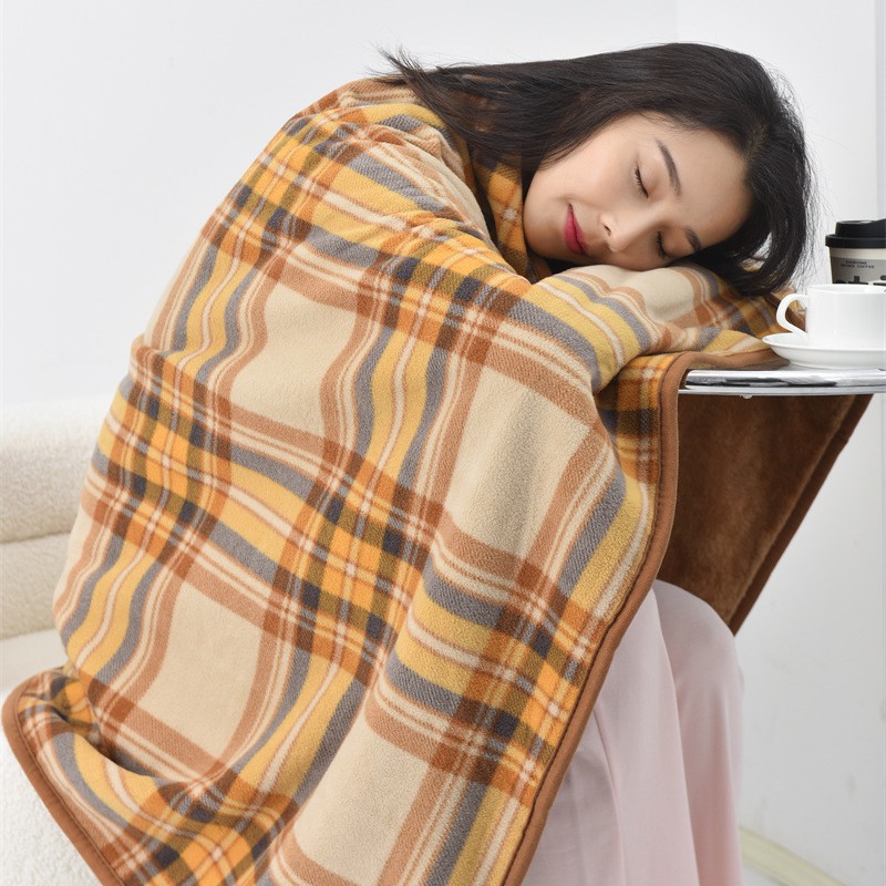Class A Soft Office Shawl Blanket Thickened Flannel Blanket Autumn and Winter Lazy Blanket Multi-functional Warm Nap Blanket
