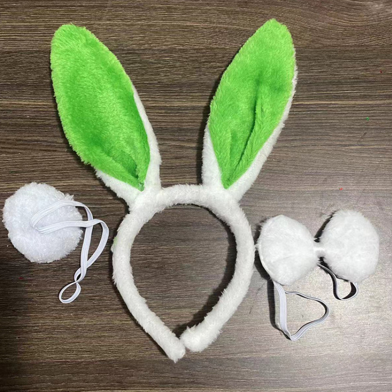 Picture of Cross-border Easter Plush Sequin Rabbit Headband Three-piece Set Ears Headband Bow Ties Children's Festival Performance Road