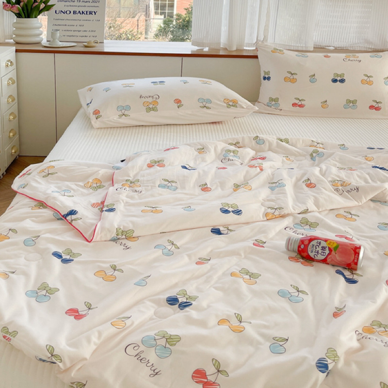 Soft Waxy Knitted Milk Silk Air-conditioning Quilt Cute Fresh Summer Quilt Soybean Fiber Summer Quilt Machine Washable Thin Quilt