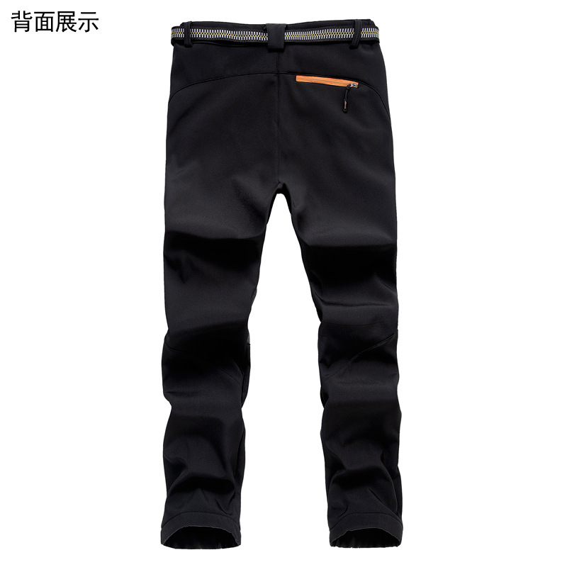 Picture of Men's Outdoor Sports Assault Pants with Velvet and Thickeneding for Autumn and Winter Large Size Waterproof Soft Shell Fleece Ski Mountaineering Pants