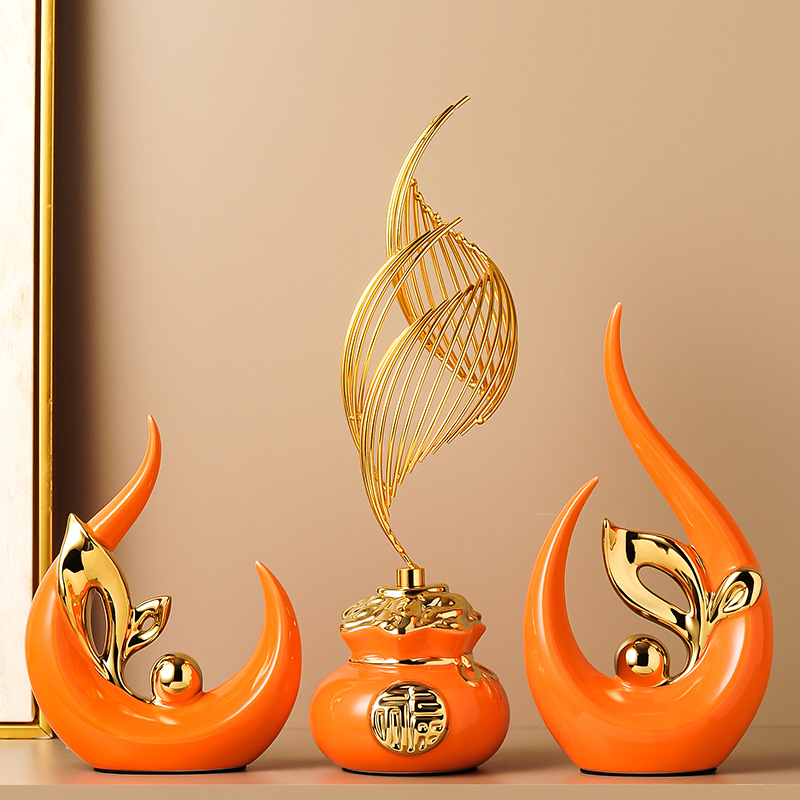 High-end artistic ornaments wine cabinet TV cabinet living room home atmosphere good things high-end decorations