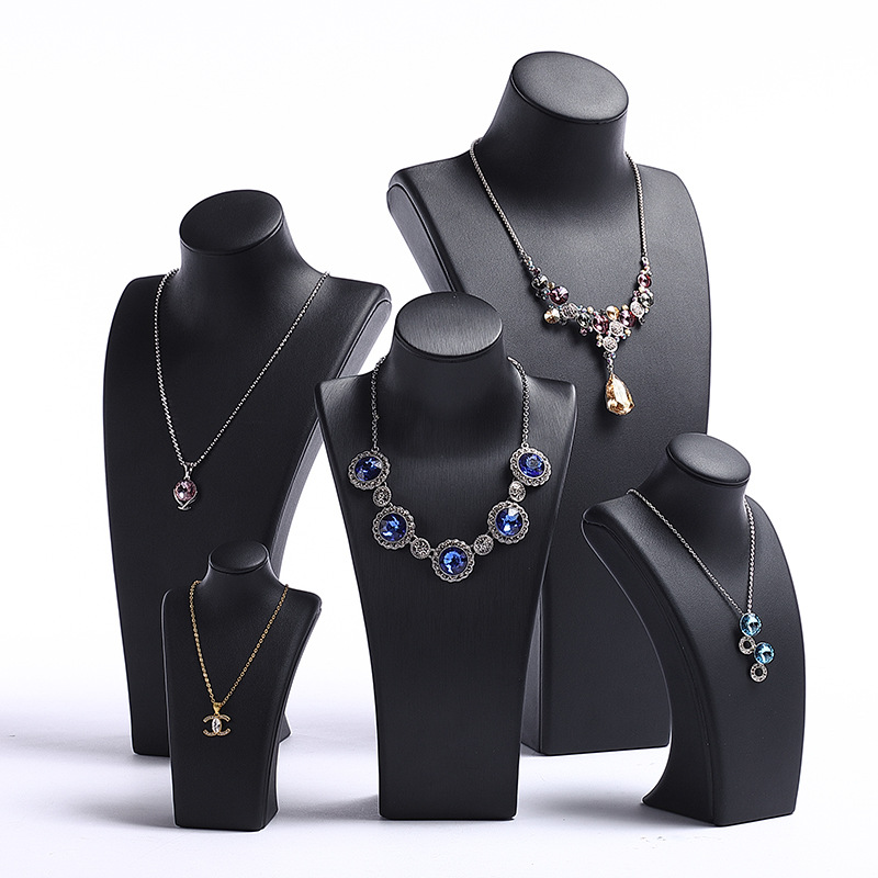 Picture of Di Gulas PU leather necklace portrait rack model neck display jewelry pendant display props
