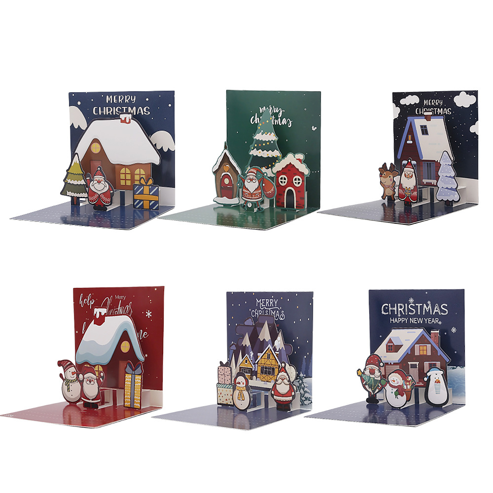 Picture of Amazon Stereo Christmas Greeting Card Creative Christmas Eve Message Holiday Card Gift Folding Card Set