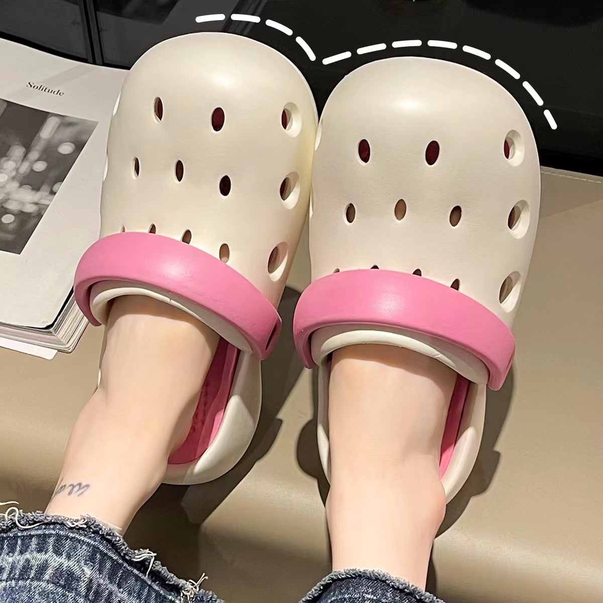 25 Years New Summer Women's Thick-Soled Clogs Eva Outer Wear Seaside Beach Toe Sandals Popular Slippers