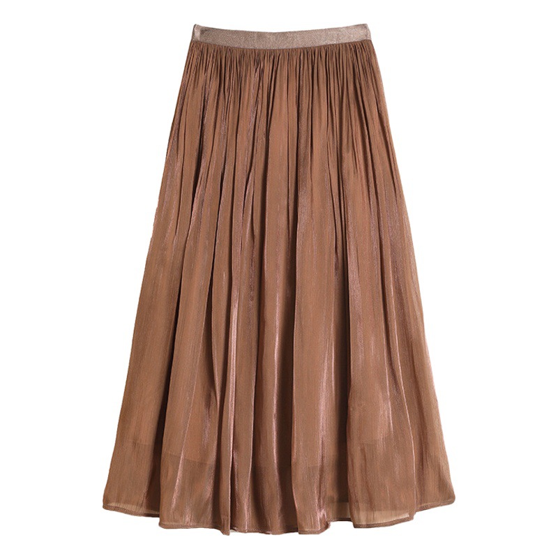 Strict Selection of High-grade Streamed Gauze Skirt Women's Pearlescent Skirt Willow Wrinkled Summer Mesh Mermaid Ji Half-length Skirt