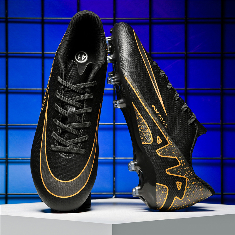 Cross-Border High-Top Football Shoes for Men and Women, Wear-Resistant, Non-Slip, Professional Long Spike Sneakers, Broken Spike Football Training Shoes Wholesale