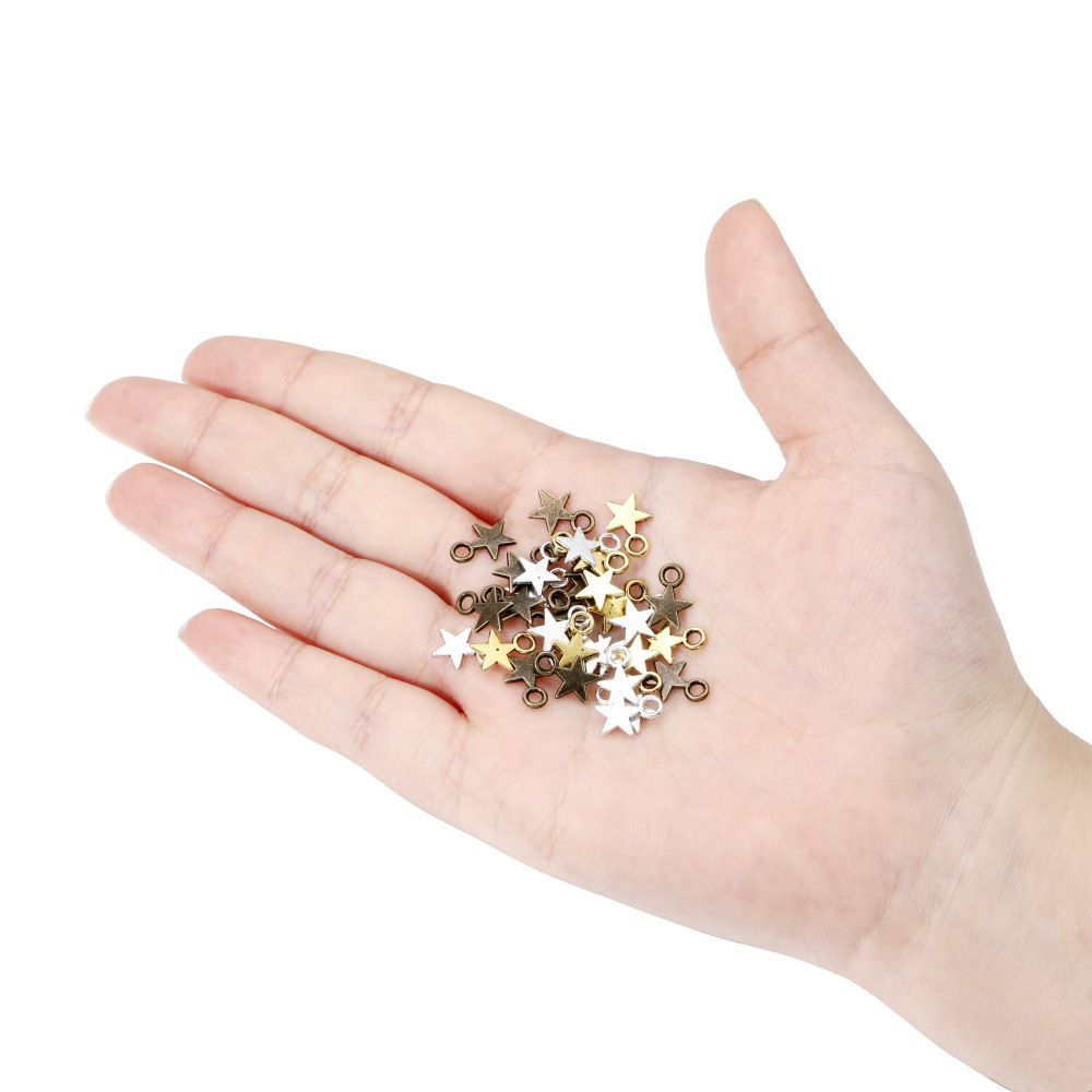 Picture of DIY handmade jewelry accessories alloy star pendant 100pcs homemade necklace key ring pendant manufacturers wholesale
