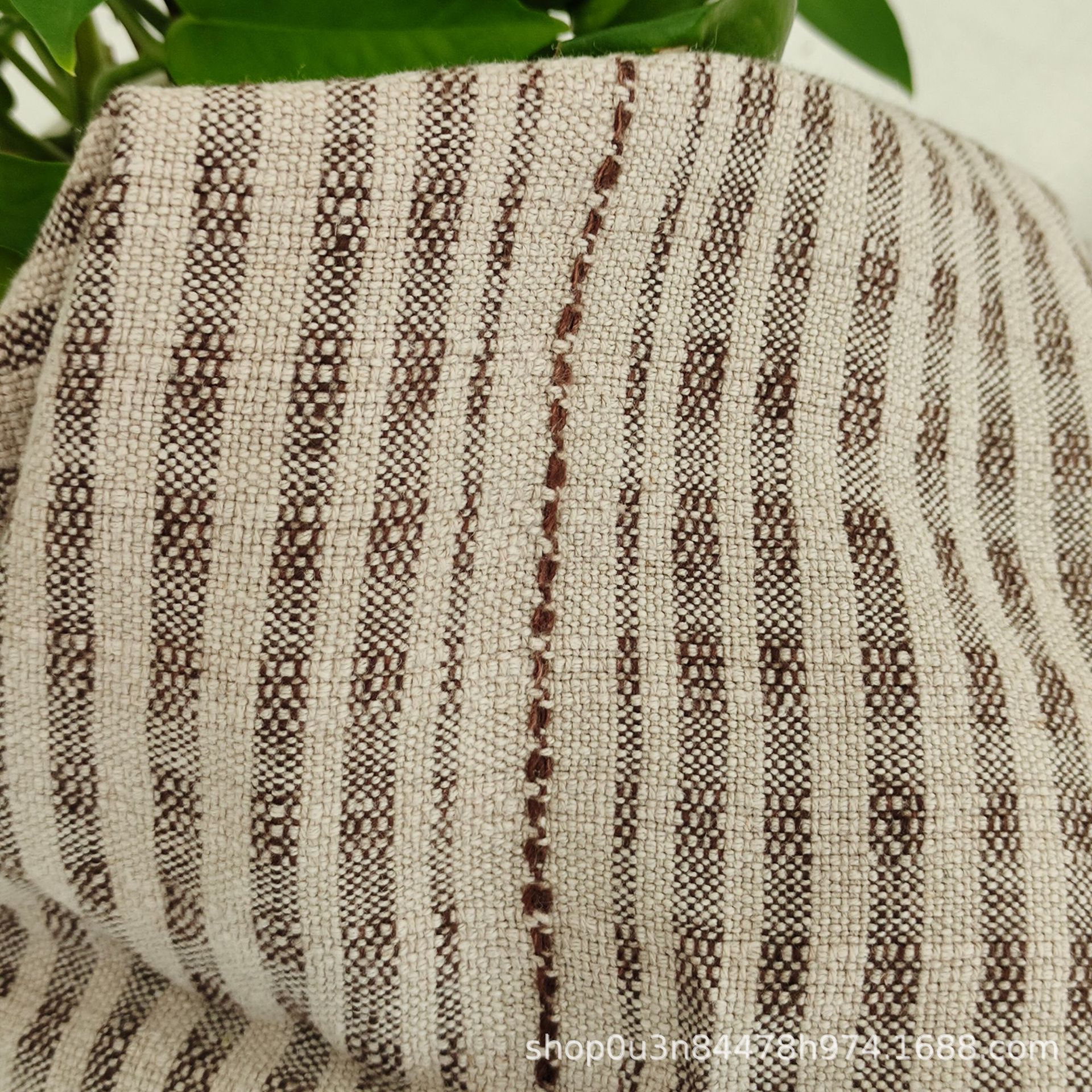 Pure Linen Yarn-dyed Small Jacquard Blanket Fabric Linen Small Jacquard Sand Wash Fabric French Pure Linen Blanket