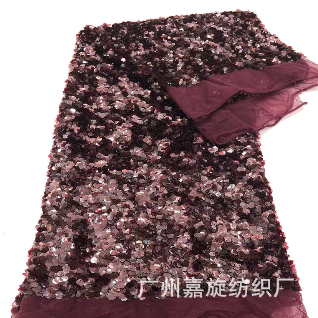 9cm High-Density Sequin Lace Fabric for Fashion Performance Clothing, Children's Dresses, Mermaid Skirts, Wedding Dresses, Embroidered Fabric