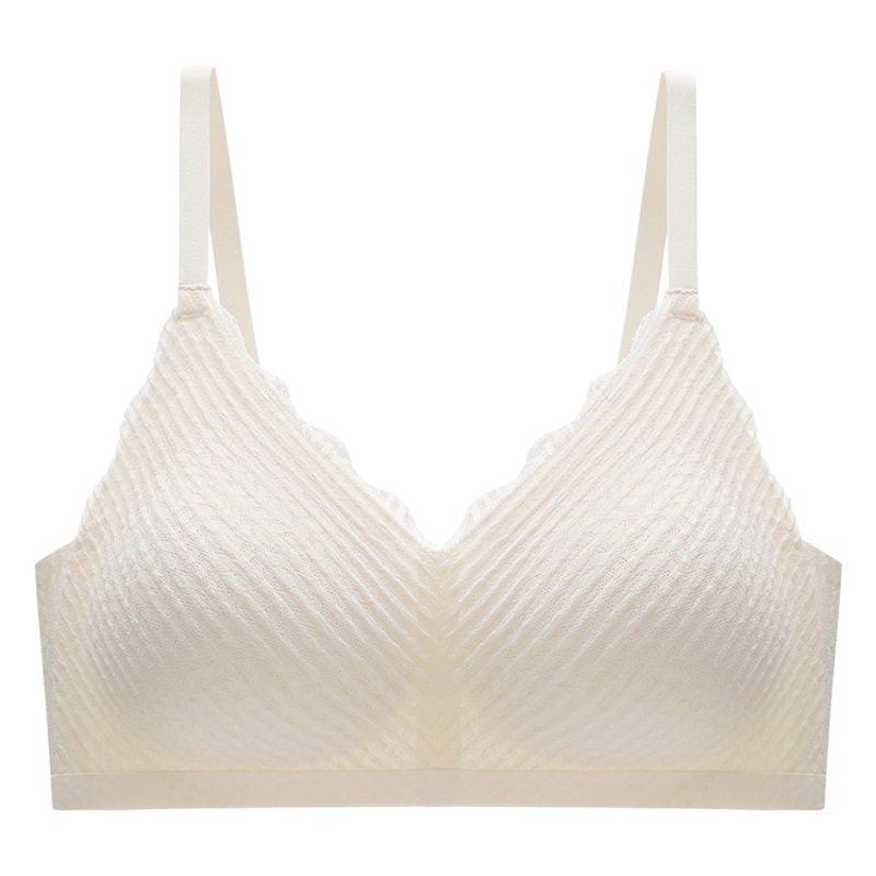 Seamless bubble lace underwear women's summer thin latex beauty back push up breast collection bra without steel ring