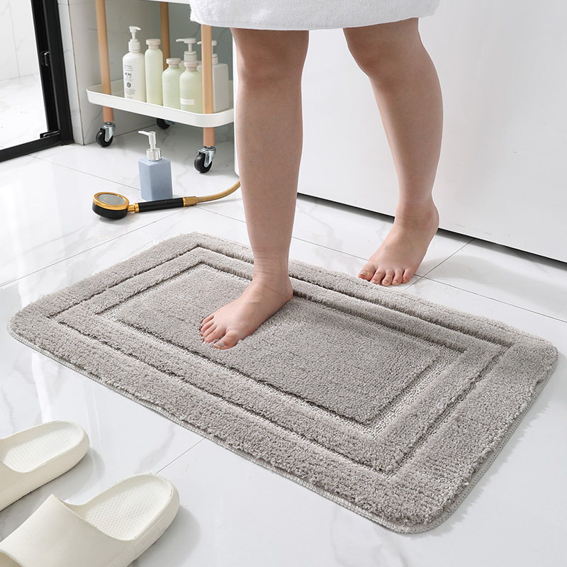 Thickened Cross-Border New Square-Shaped Bathroom Floor Mat Bathroom Absorbent Non-Slip Mat Super Fiber Ready-Made Home Carpet