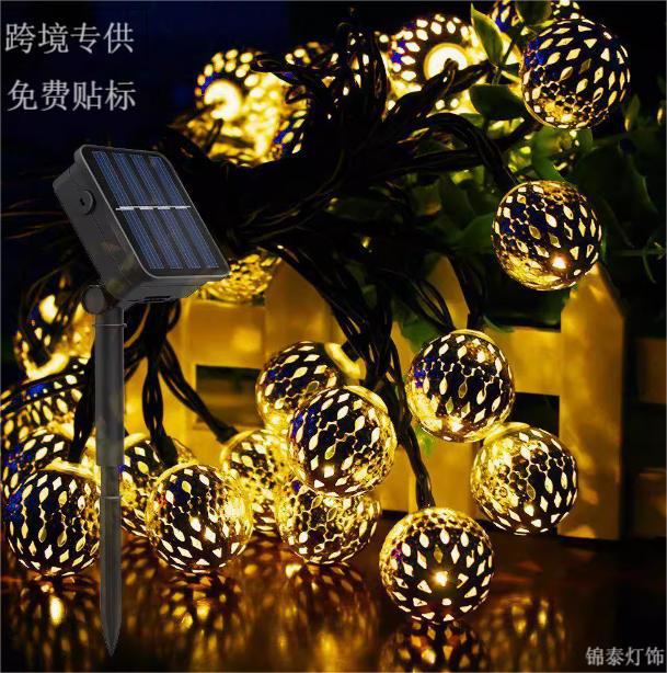 Led Mirror Ball Moroccan Ball Light String Outdoor Courtyard Christmas Holiday Decoration Atmosphere Light Holiday Atmosphere Light