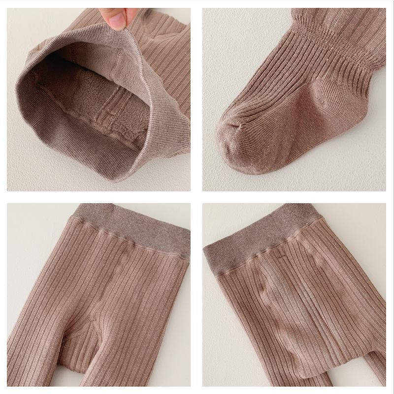 Picture of Children's pantyhose plus velvet padded autumn and winter new small flower bow pantyhose female baby warm bottomings wholesale
