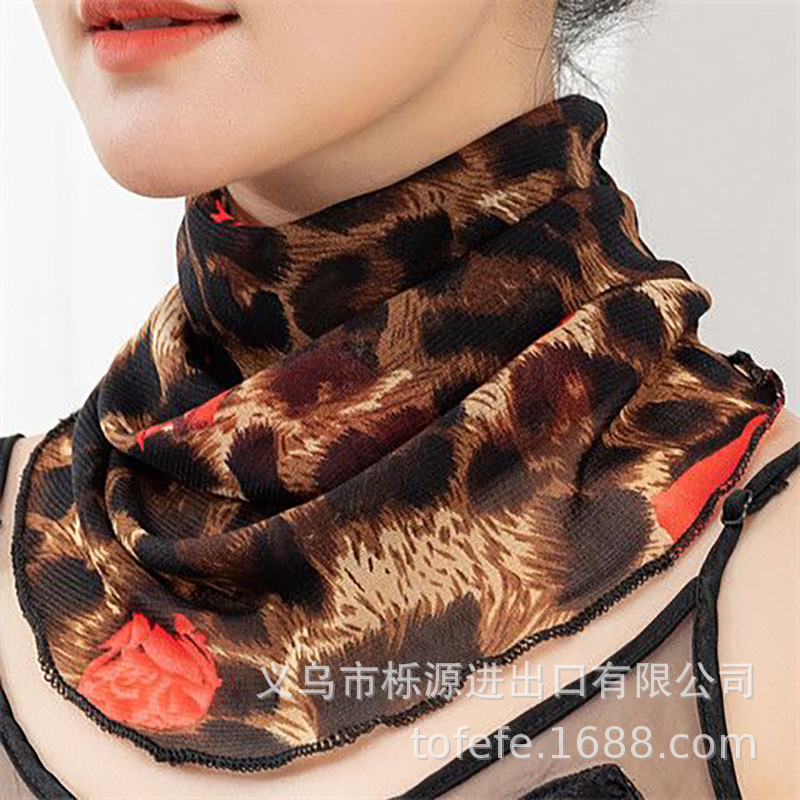 Picture of Varied multi-functional ear-hanging sunscreen veil scarf elastic printed thin face cover lace mesh anti-mosquito
