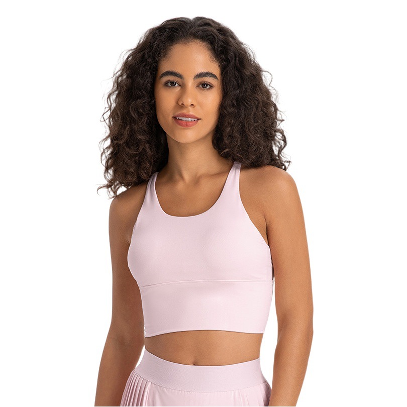 Summer New Naked Thin Shoulder Strap Yoga Bra High Strength Gather Fitness Sports Underwear for Women D19095