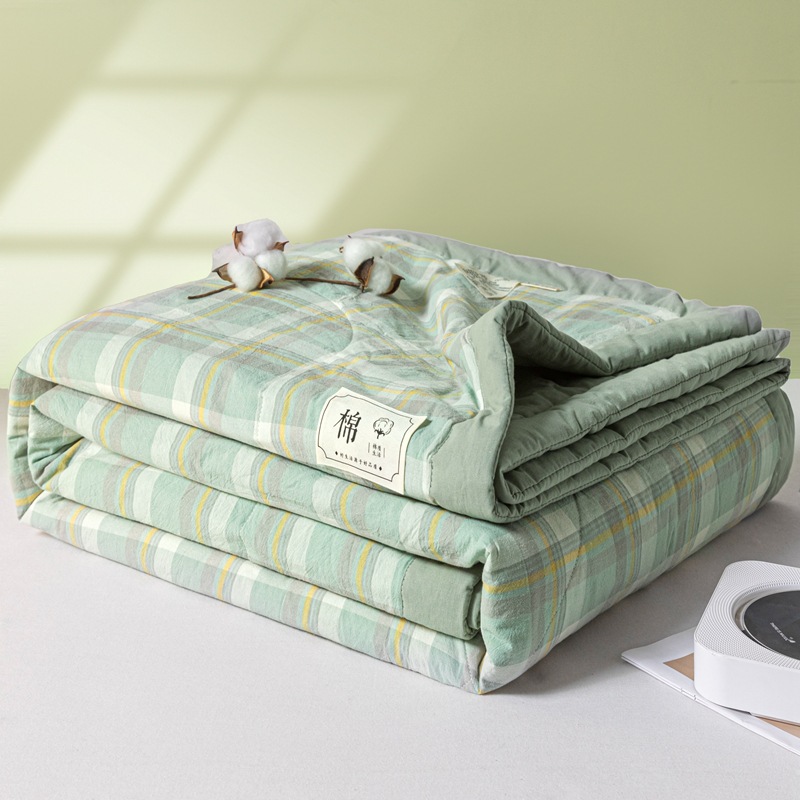 Picture of Class A unprinted wind water washed cotton summer quilt solid color Xinjiang cotton air conditioning quilt machine washable summer cool quilt thin quilt gift