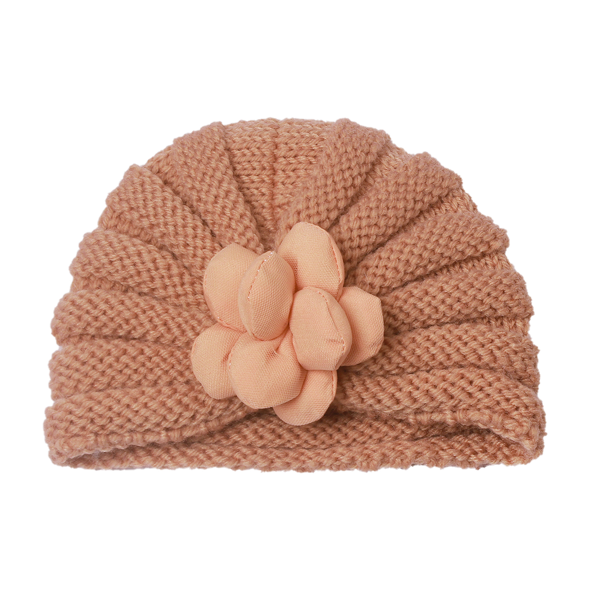 Picture of European and American autumn and winter New Baby fetal hat cute baby three-dimensional flower knitted hat children warm hat