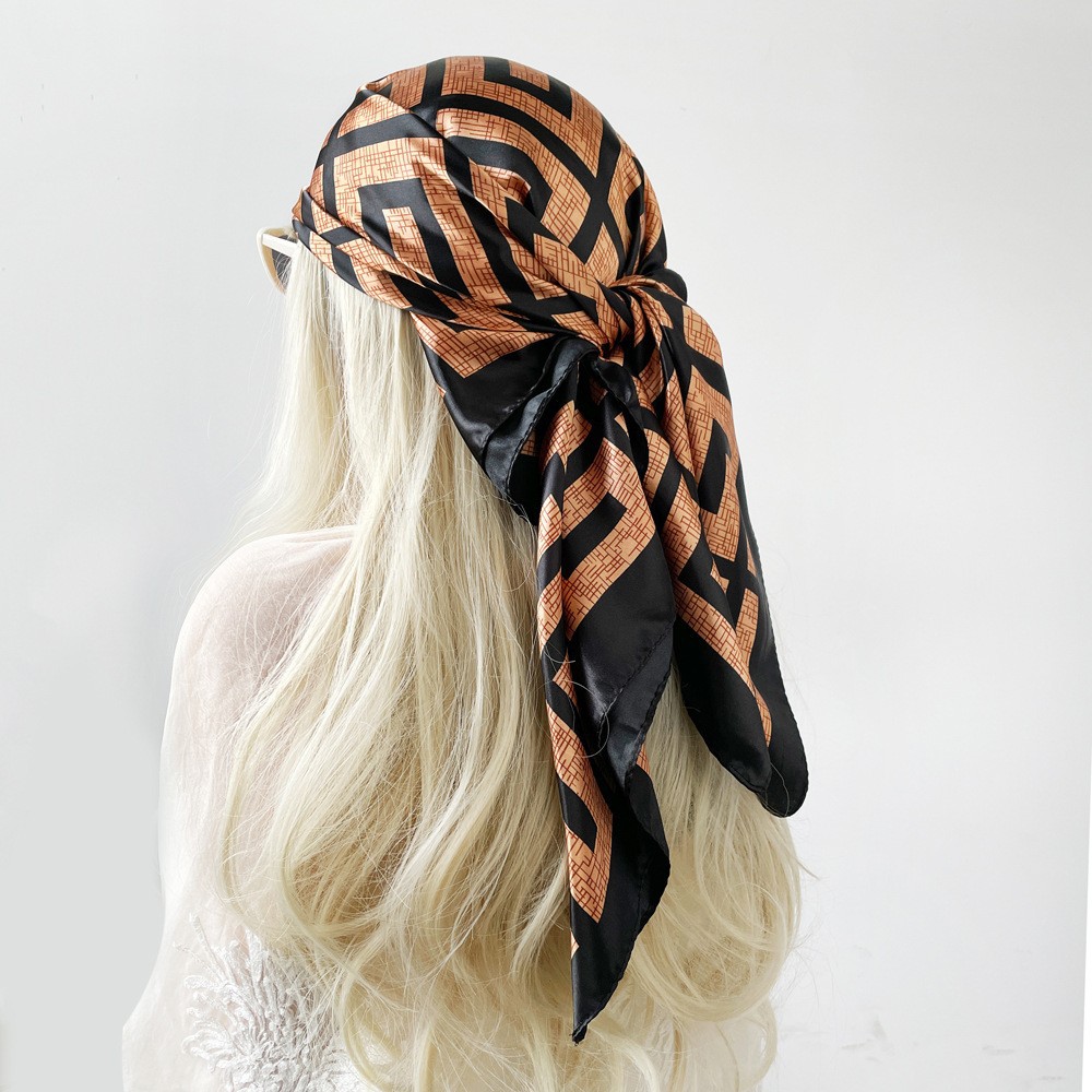 Picture of Simulated Silk Scarf Women's Headscarf 90*90cm Square Scarf Pattern Scarf Shawl European and American Cross-Border Scarf Wholesale